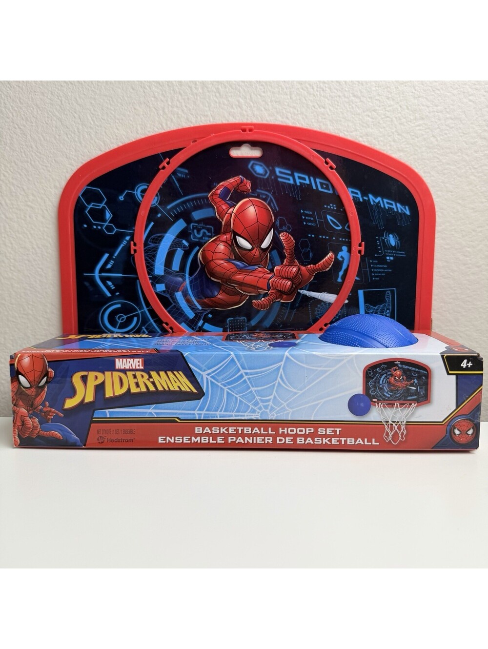 Marvel Spider-Man Kids Basketball Hoop Set Hedstrom Indoor Over Door Toy New
